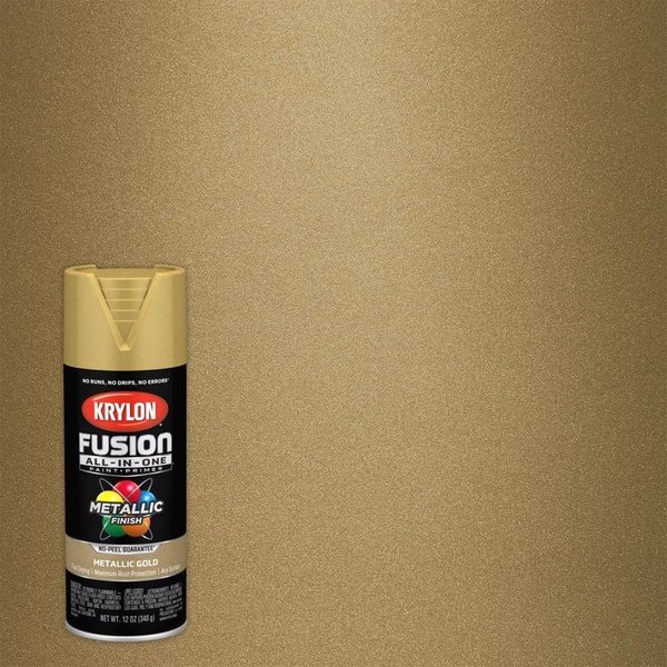 Short Cuts Krylon Fusion All-In-One Metallic Gold Paint+Primer Spray Paint 12 oz K02770007